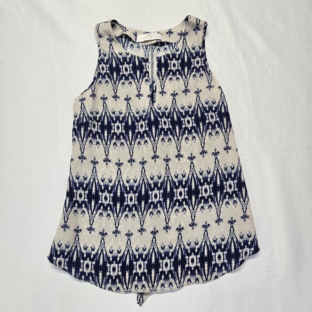 Revolve Amanda Uprichard Small Blue 100% Silk‎ Sleeveless Blouse